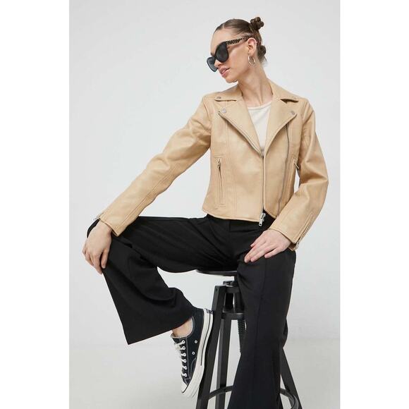 Abercrombie & Fitch Vegan Faux Leather Moto Motorcycle Jacket Womens L New NWT - Picture 1 of 17